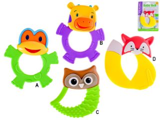 Obrázek z Kousátko zvířátko 11cm 4druhy 3barvy 3m+ na kartě 